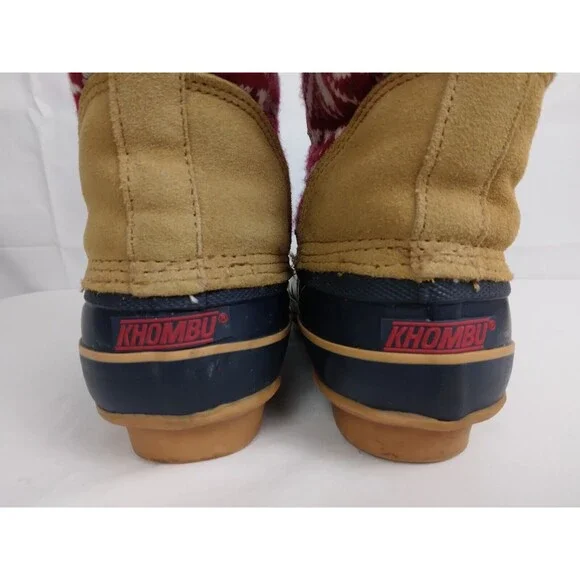 KHOMBU MAYA Suede Lace Up Faux Fur Lined Winter Duck Boots Brown Womens Size 8 M - Picture 12 of 12